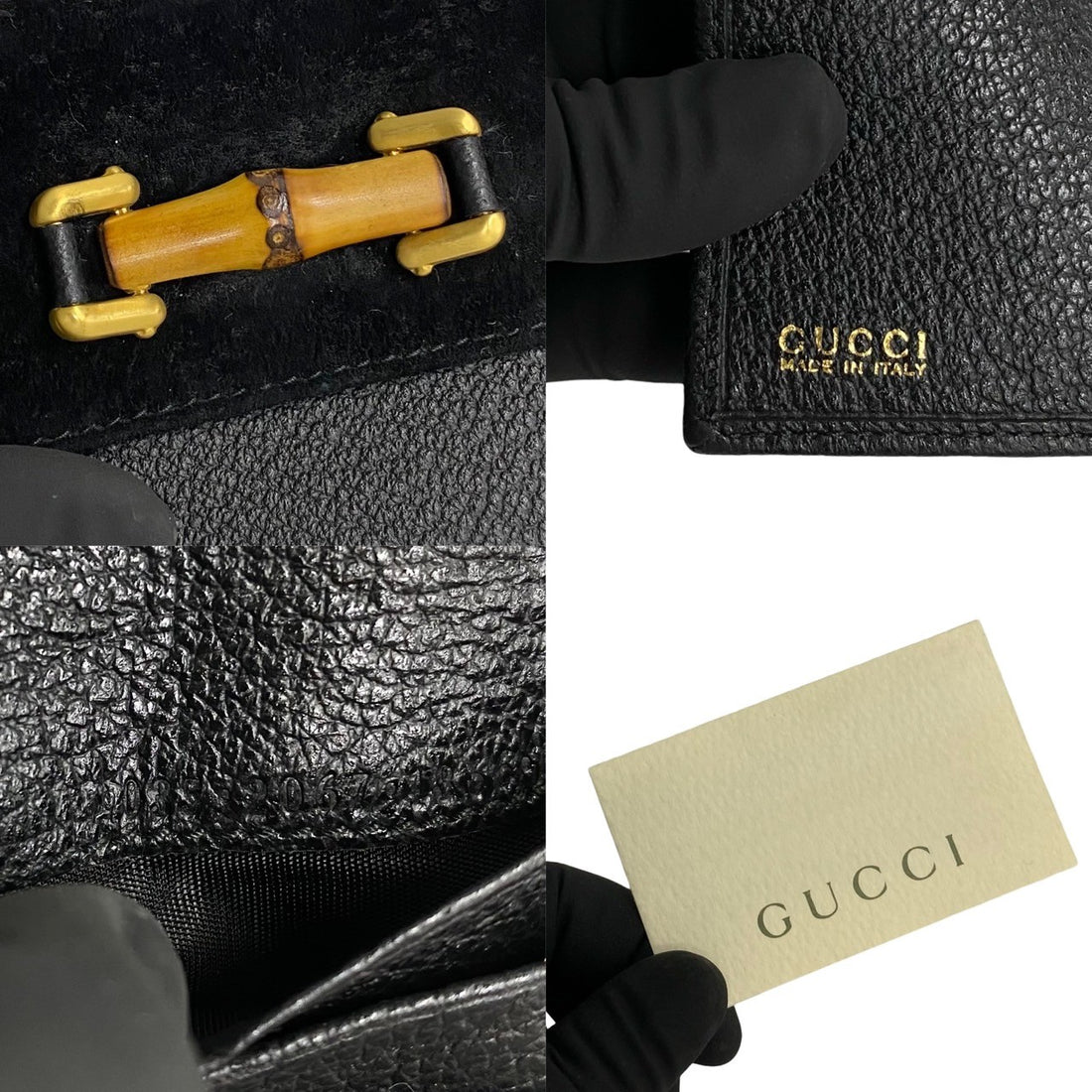 Gucci Suede Bamboo Bifold Wallet  Suede Short Wallet in Great Condition