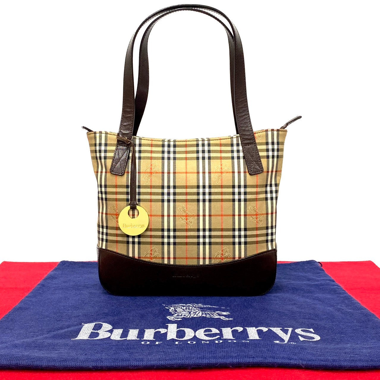 Burberry Haymarket Check Canvas Handbag Canvas Tote Bag in Excellent condition