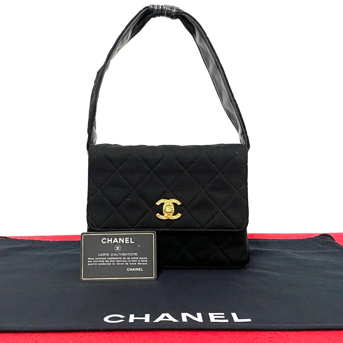 Chanel CC Satin Matelasse Handbag  Canvas Handbag in Great Condition