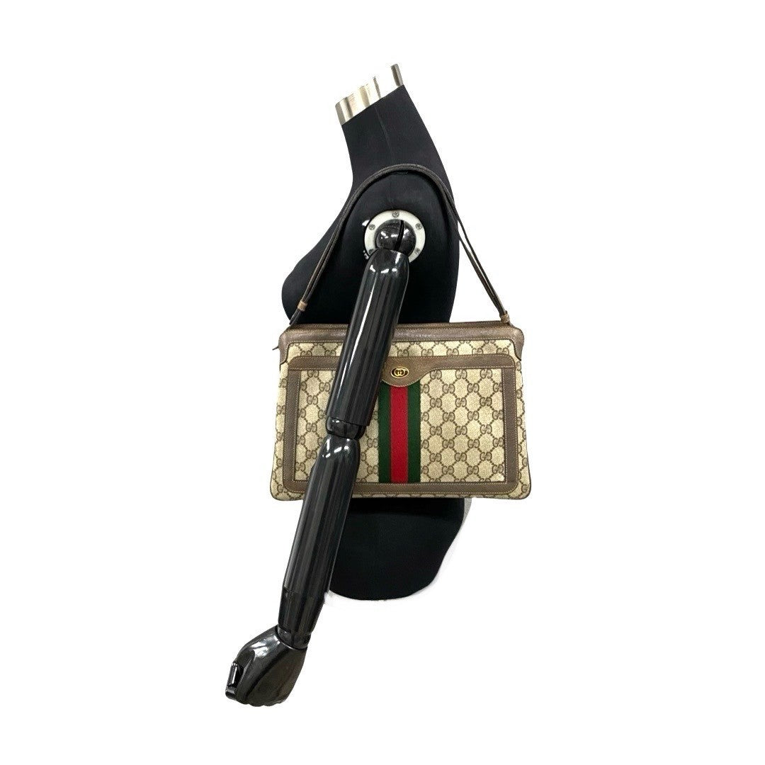 Gucci Old Sherry Line Ophidia Gg Leather Shoulder Bag Canvas Shoulder Bag 904.02.013 in Very Good Condition