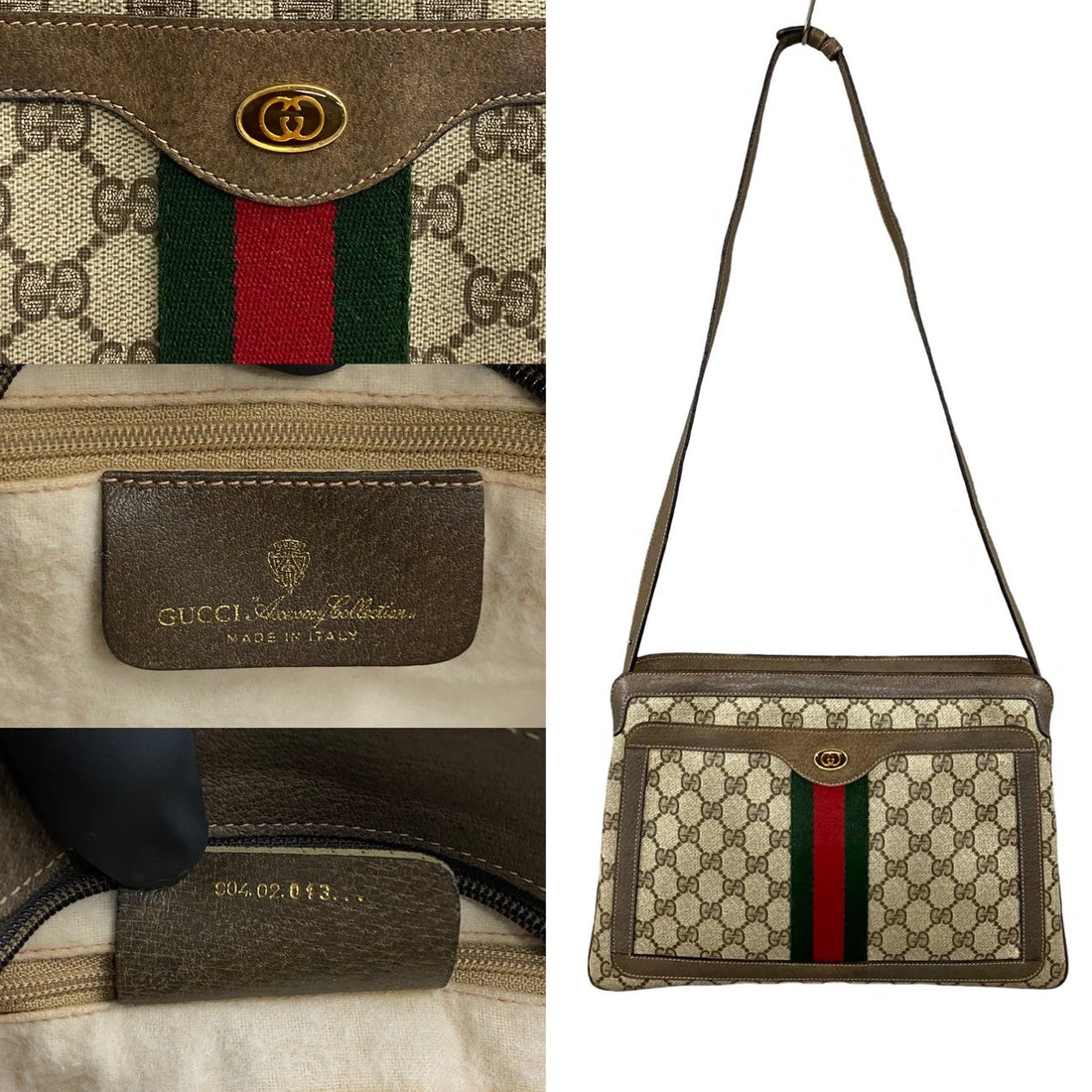 Gucci Old Sherry Line Ophidia Gg Leather Shoulder Bag Canvas Shoulder Bag 904.02.013 in Very Good Condition