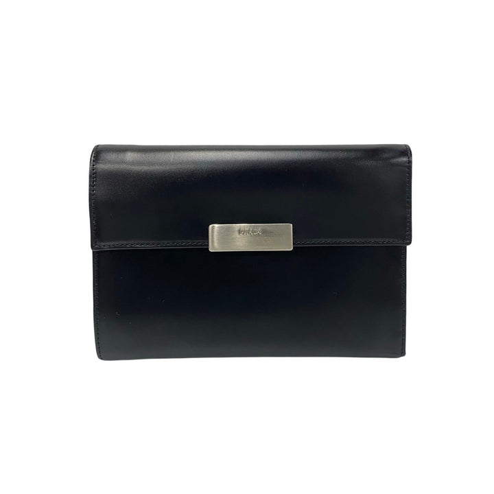 Prada Leather Bifold Compact Wallet Leather Short Wallet