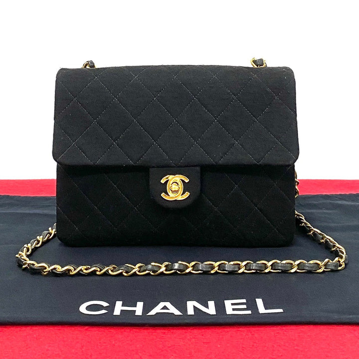 Chanel CC Satin Flap Crossbody Bag  Canvas Crossbody Bag in Very Good Condition