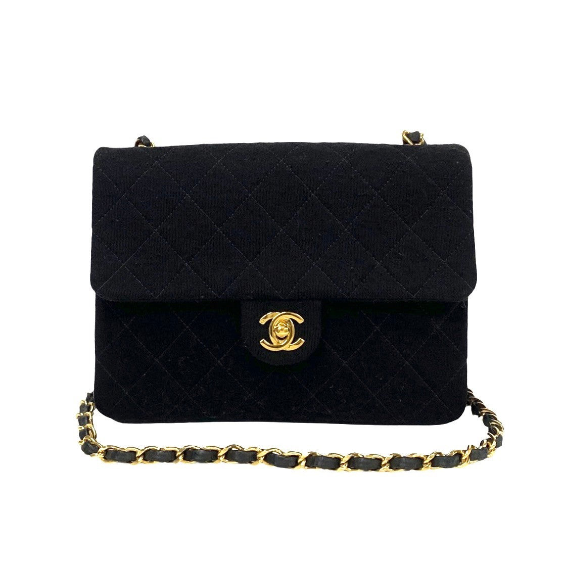 Chanel CC Satin Flap Crossbody Bag  Canvas Crossbody Bag