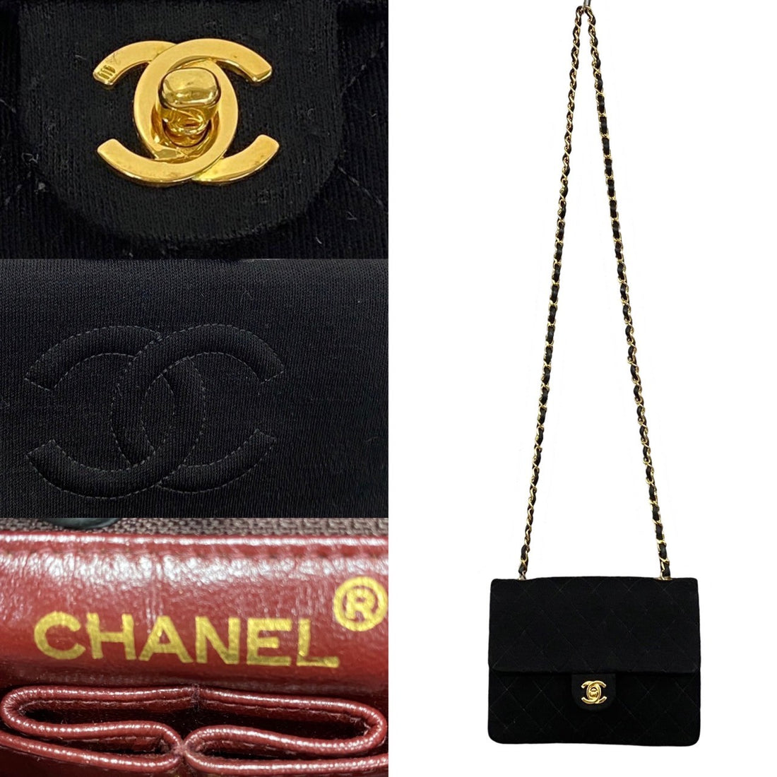 Chanel CC Satin Flap Crossbody Bag  Canvas Crossbody Bag in Very Good Condition