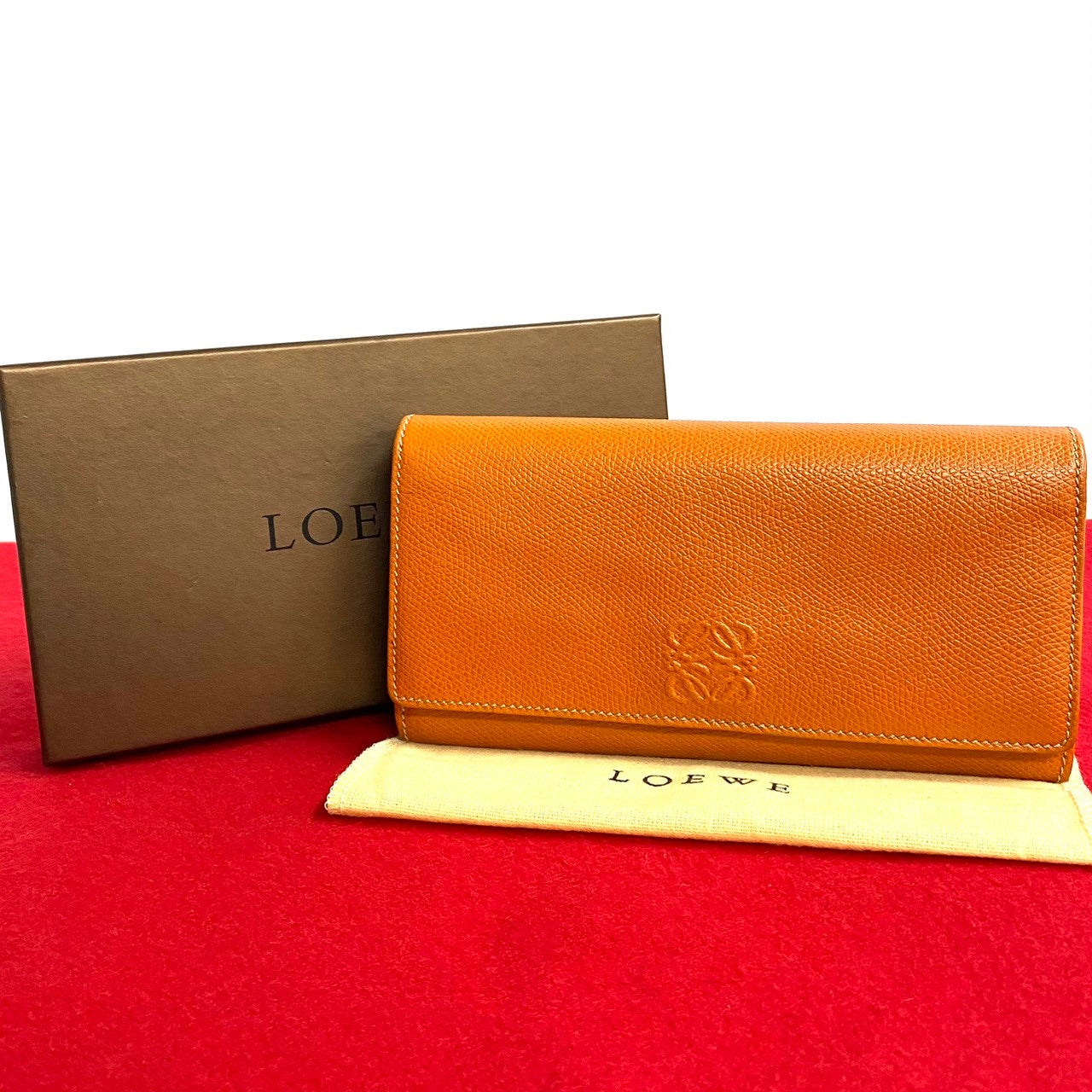 Loewe Leather Bifold Wallet Leather Long Wallet in Good condition