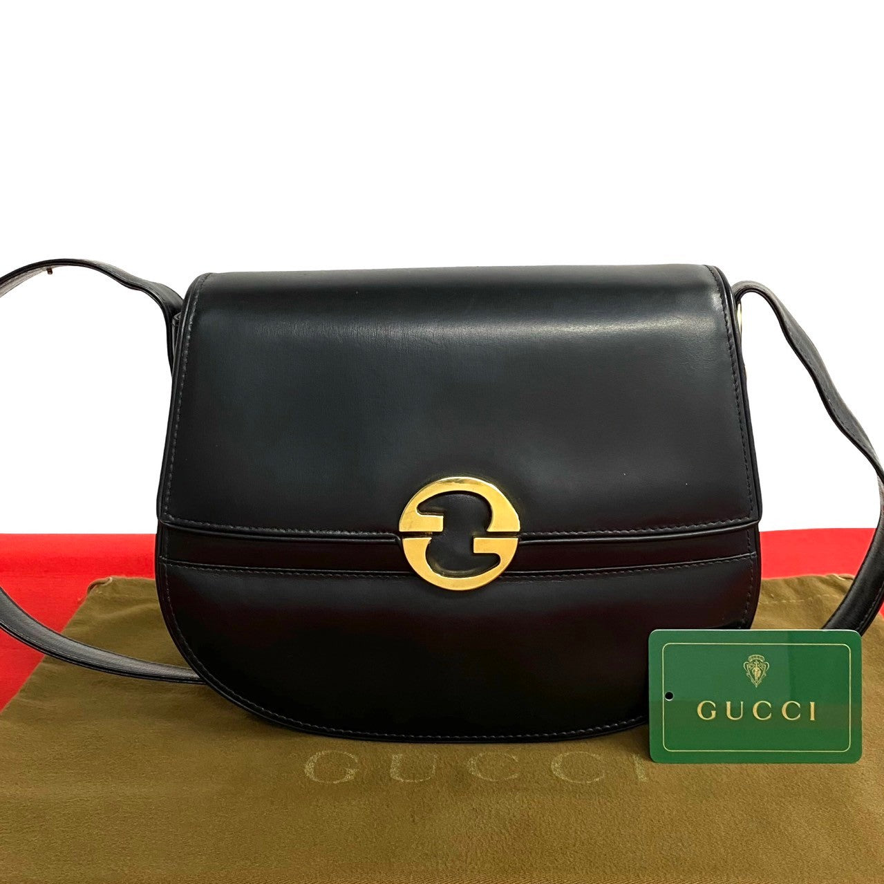 Gucci Old Leather Genuine Shoulder Bag Leather Shoulder Bag 85177 in Good condition