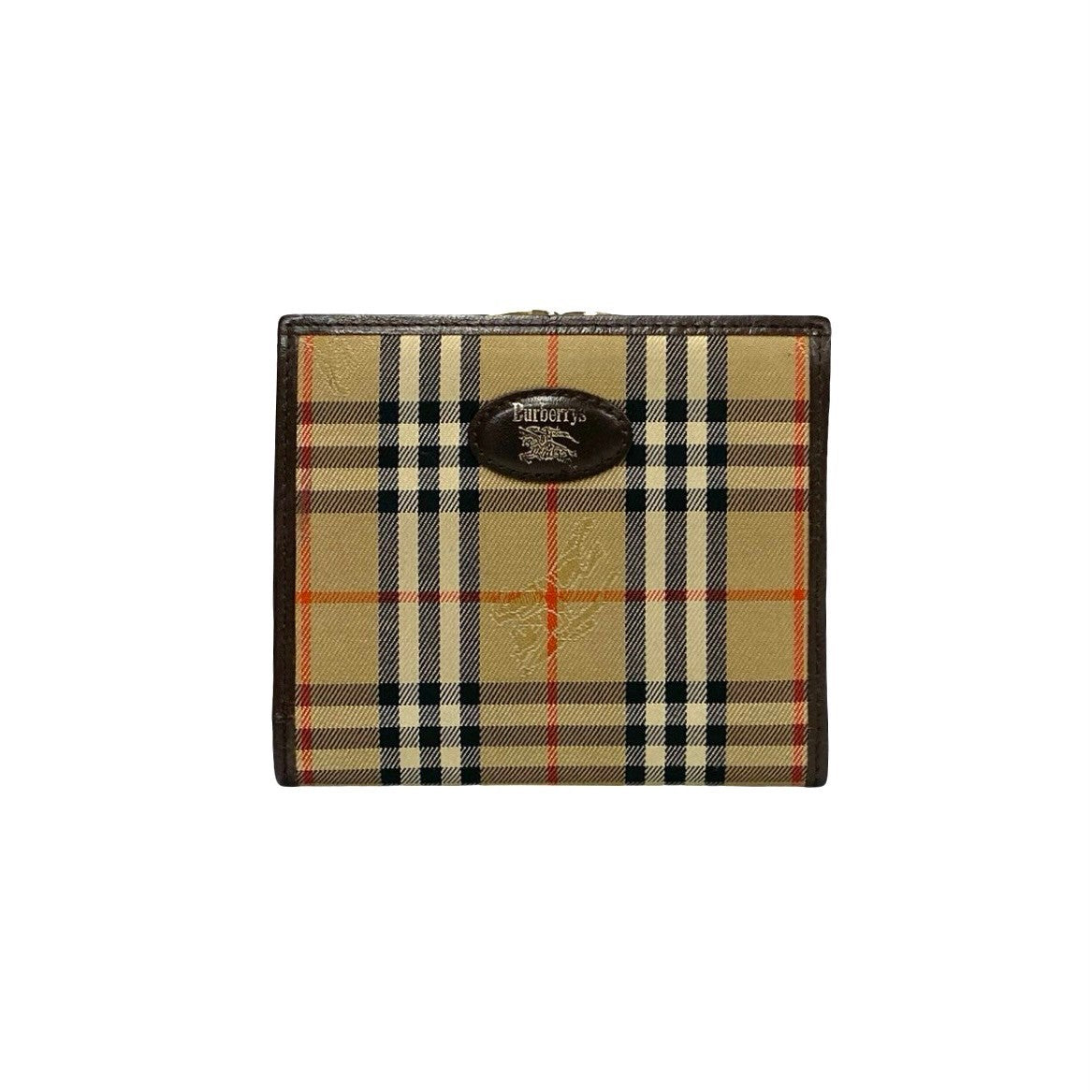 Burberry Shadow Horse Bifold Wallet Canvas Short Wallet 31663 in Very Good Condition