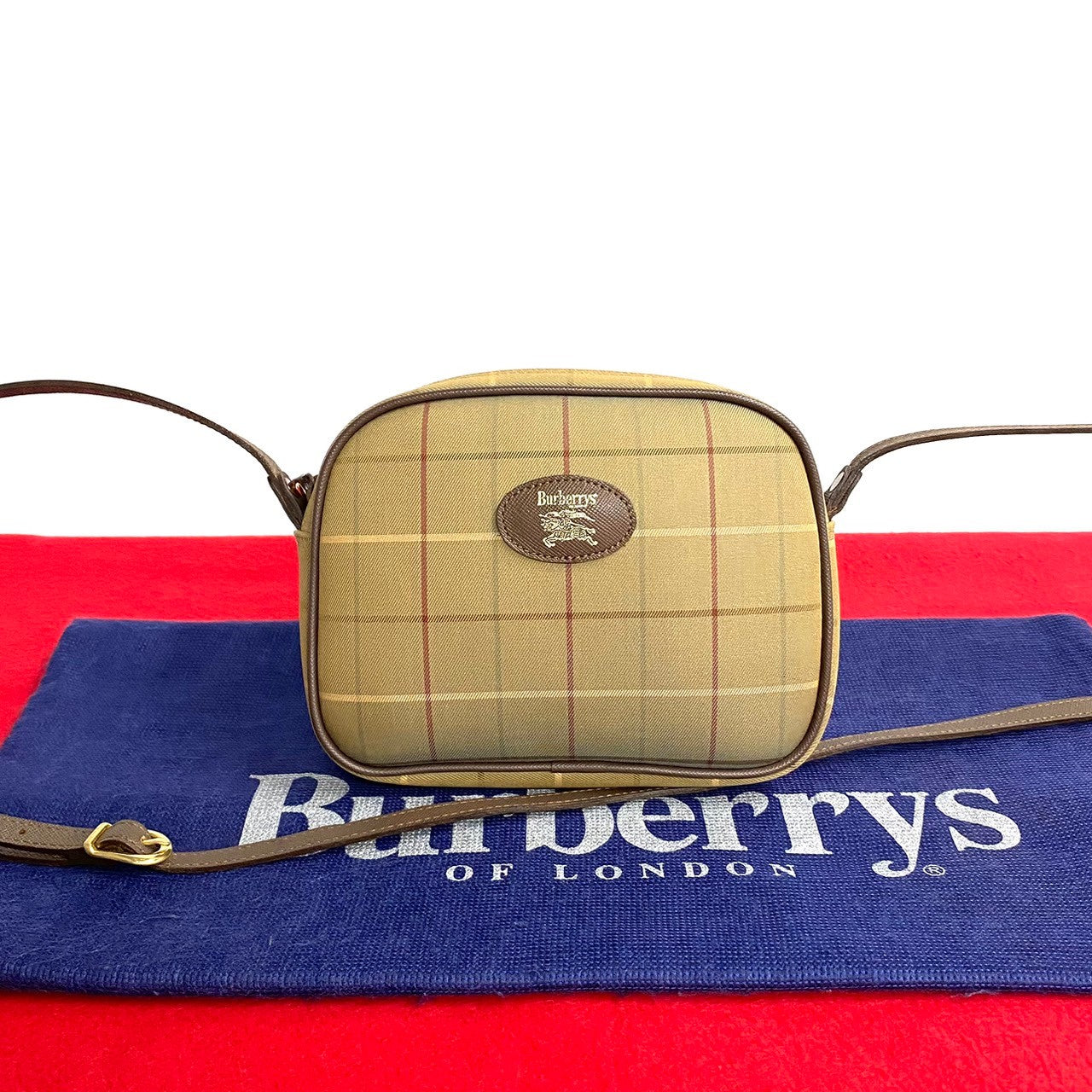 Burberry Nova Check Mini Shoulder Bag Canvas Shoulder Bag 83525 in Good condition