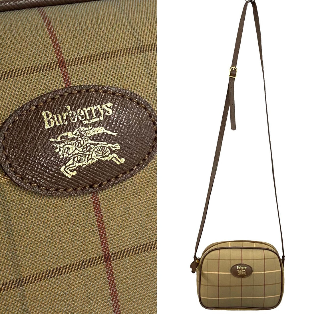 Burberry Nova Check Mini Shoulder Bag Canvas Shoulder Bag 83525 in Very Good Condition