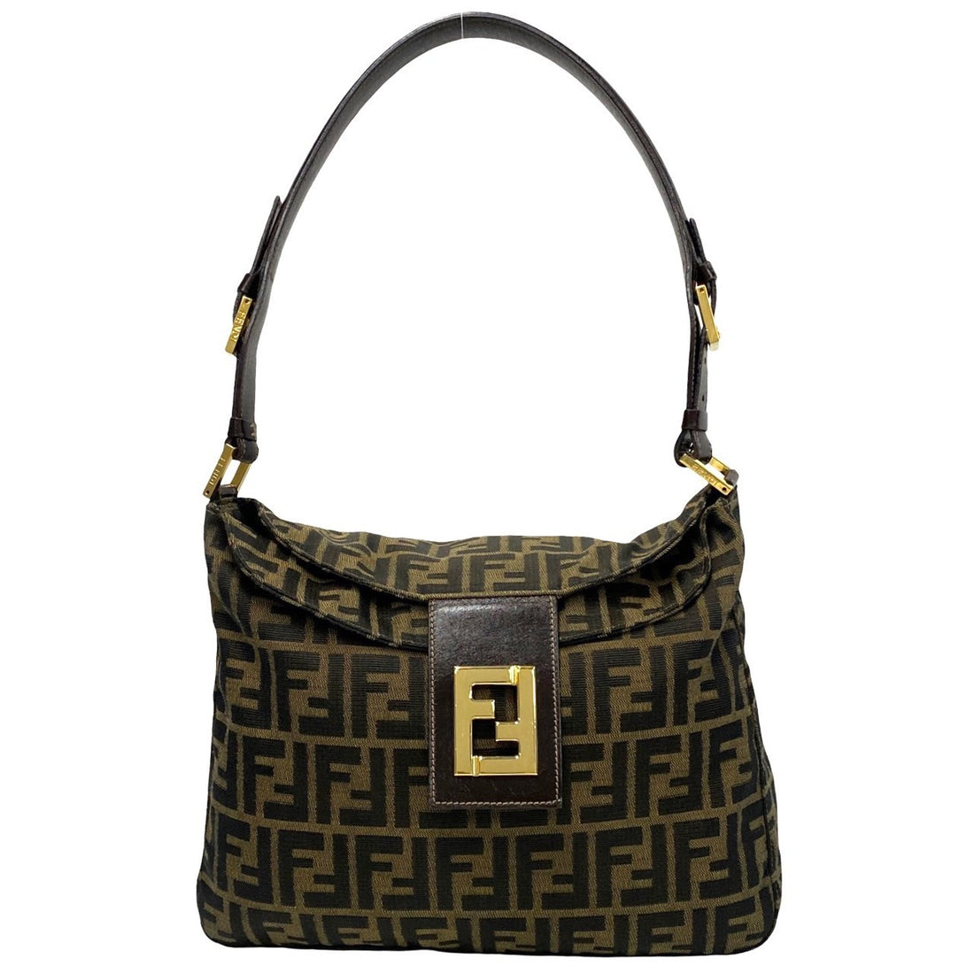 Fendi Zucca Pattern Shoulder Bag Canvas Shoulder Bag 07300