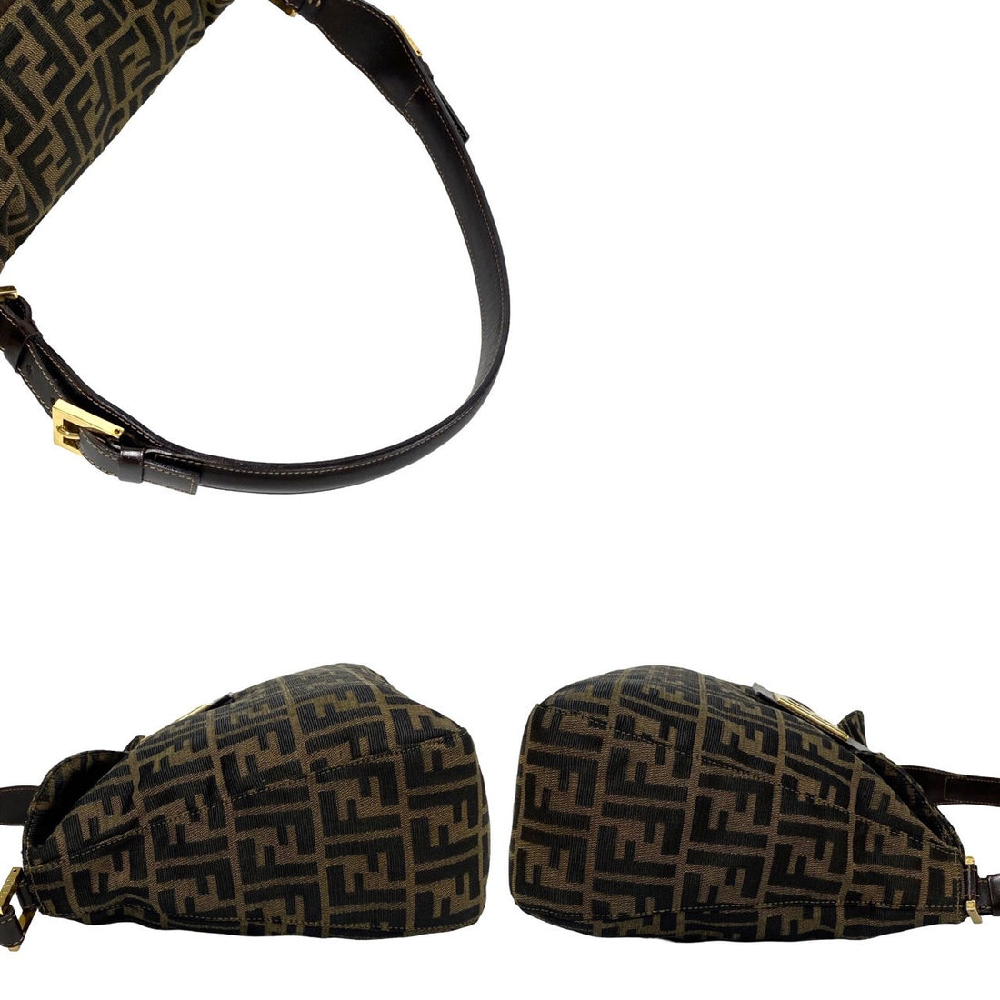 Fendi Zucca Pattern Shoulder Bag Canvas Shoulder Bag 07300