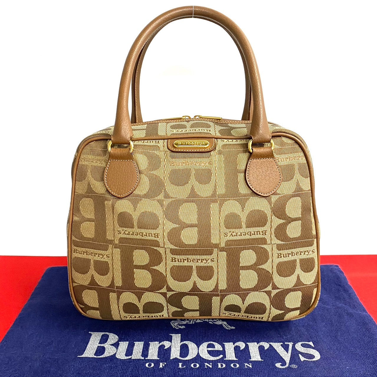 Burberry Mini Boston Bag Canvas Handbag 71695 in Excellent condition