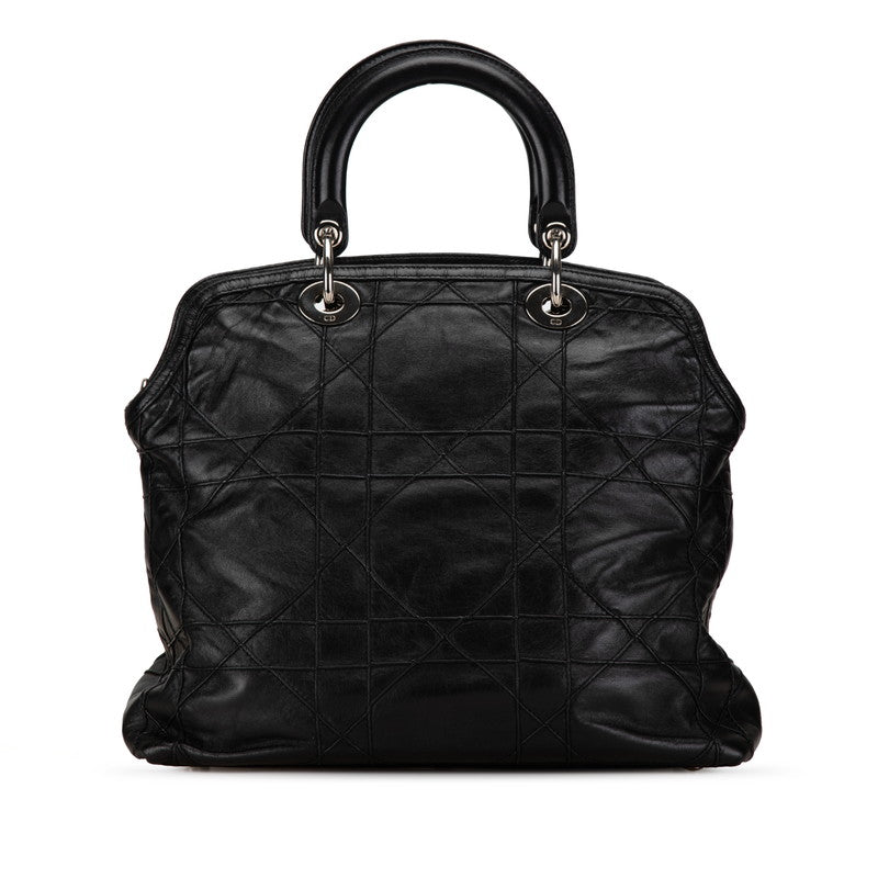 Dior Cannage Leather 2WAY Handbag Black