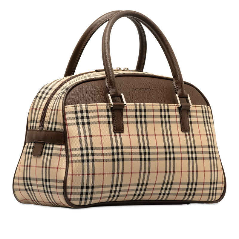 Burberry Beige Burberry Check Handbag Canvas Handbag 无法识别 in Good condition