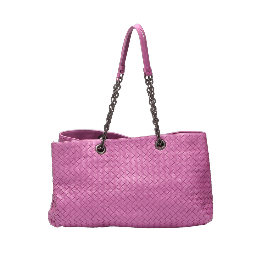 Leather Intrecciato Chain Tote Bag