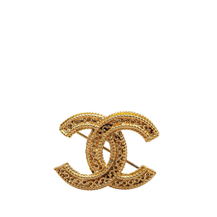 Chanel Vintage Coco Mark Brooch Gold