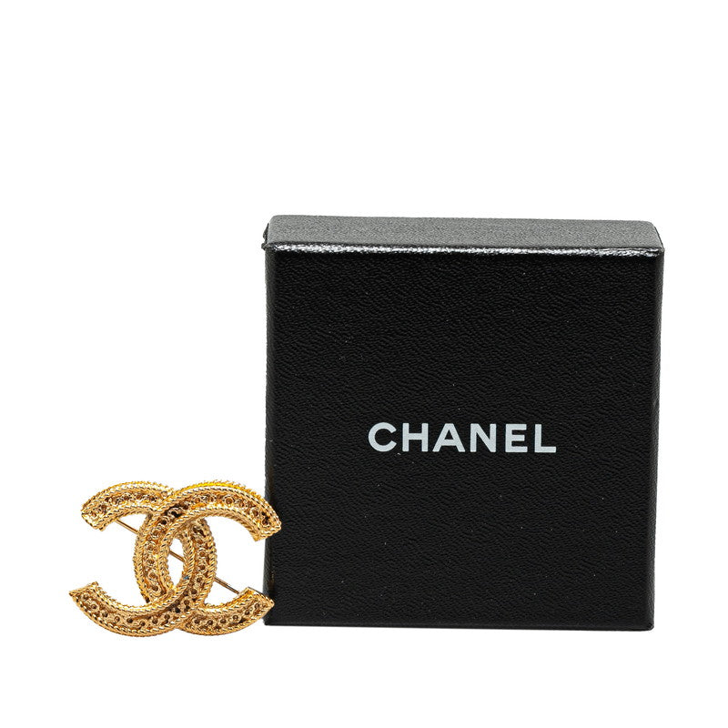 Chanel Vintage Coco Mark Brooch Gold