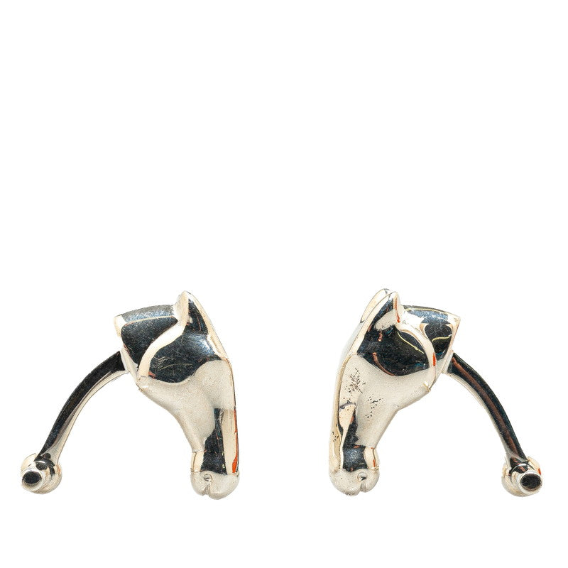 Hermes SV925 Silver Horse Motif Cufflinks in Great Condition