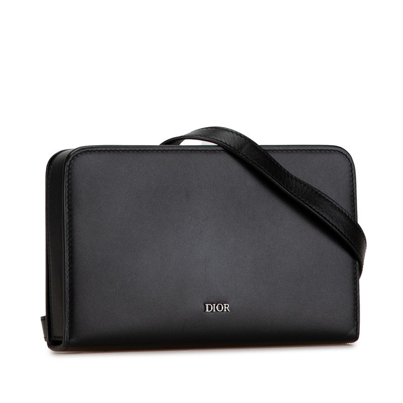 Dior Leather Messenger Bag 10 BO 0211 in Very Good Condition