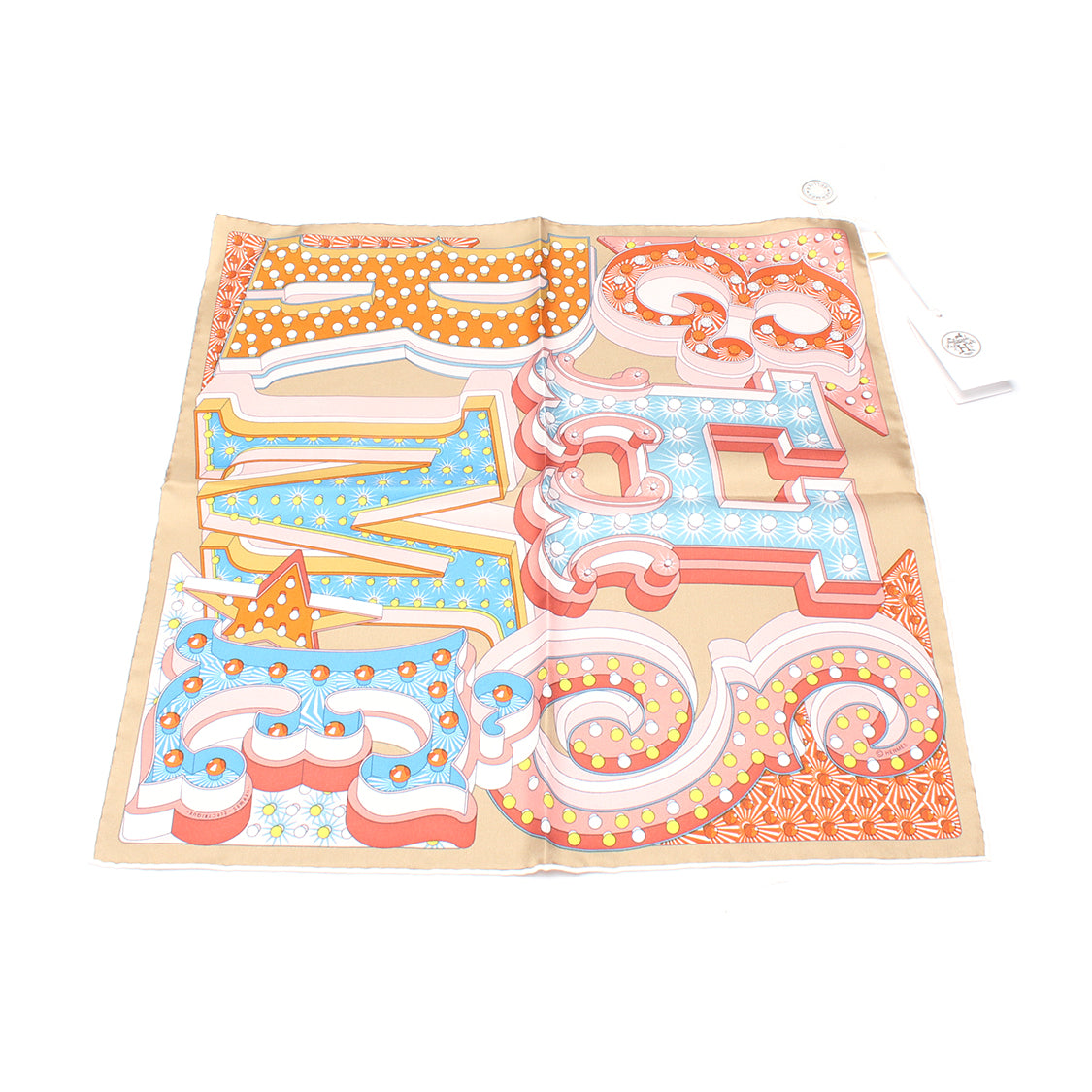 Hermes Electrique Silk Scarf 45  Canvas Scarf in Great Condition