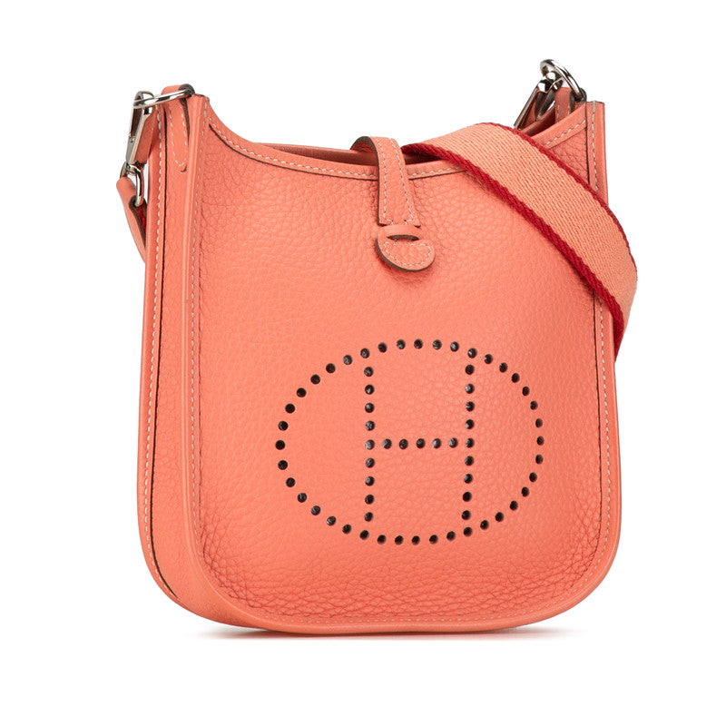 Hermes Evelyne TPM Clemence Leather Crossbody Bag Pink