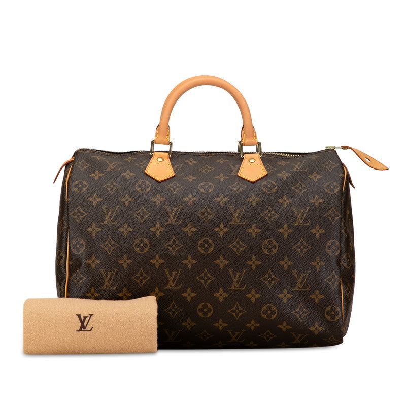 Louis Vuitton Monogram Speedy 35 Handbag M41524 Brown PVC Leather in Great Condition