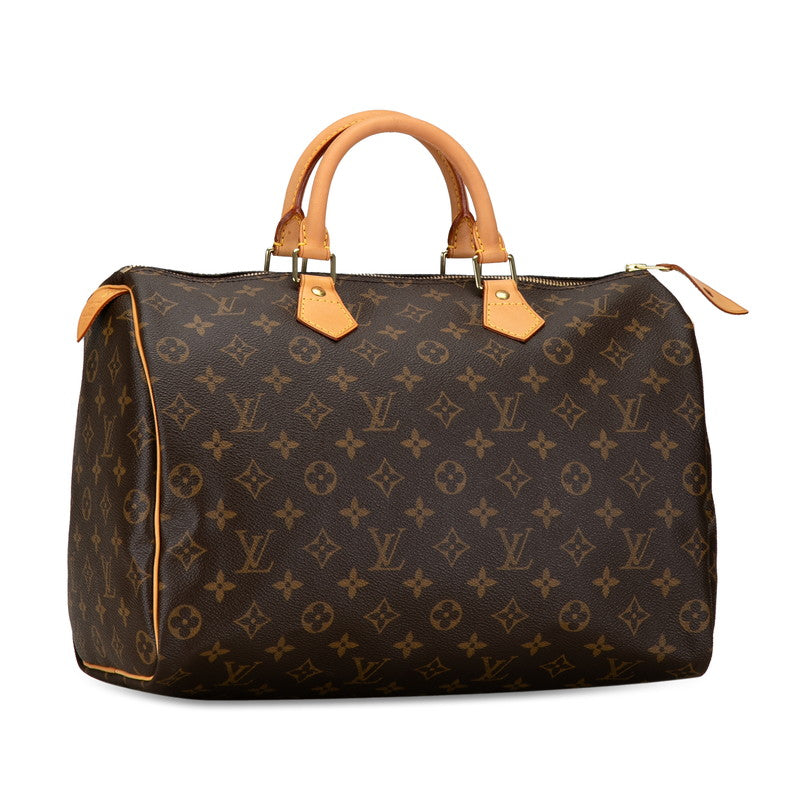 Louis Vuitton Monogram Speedy 35 Handbag M41524 Brown PVC Leather in Great Condition