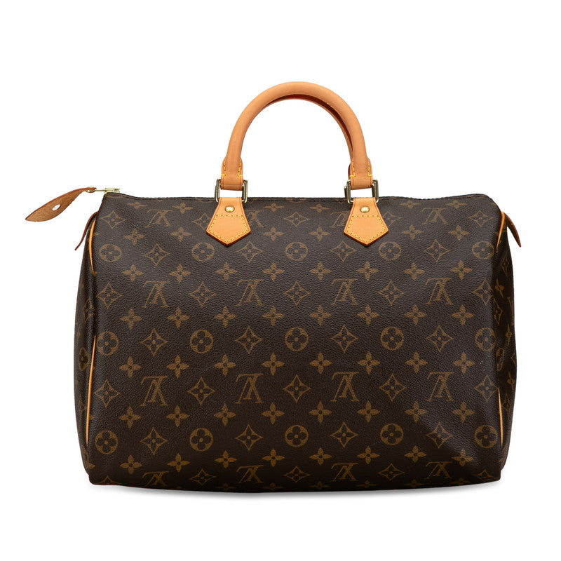 Louis Vuitton Monogram Speedy 35 Handbag M41524 Brown PVC Leather in Great Condition