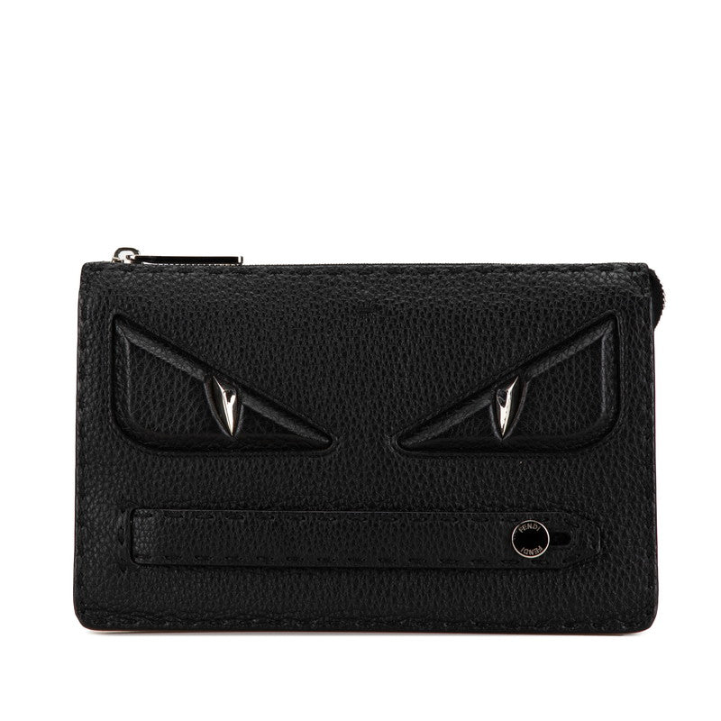 Fendi Leather Selleria Bugs Monster Clutch Bag