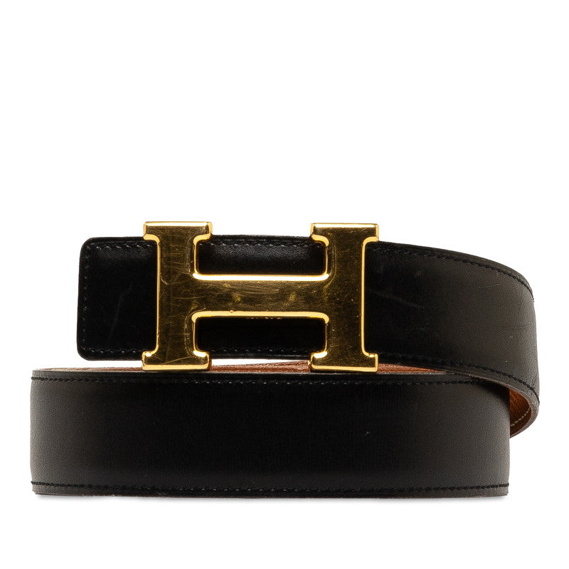 Hermes Leather Constance Belt Size 95 in Very Good Condition