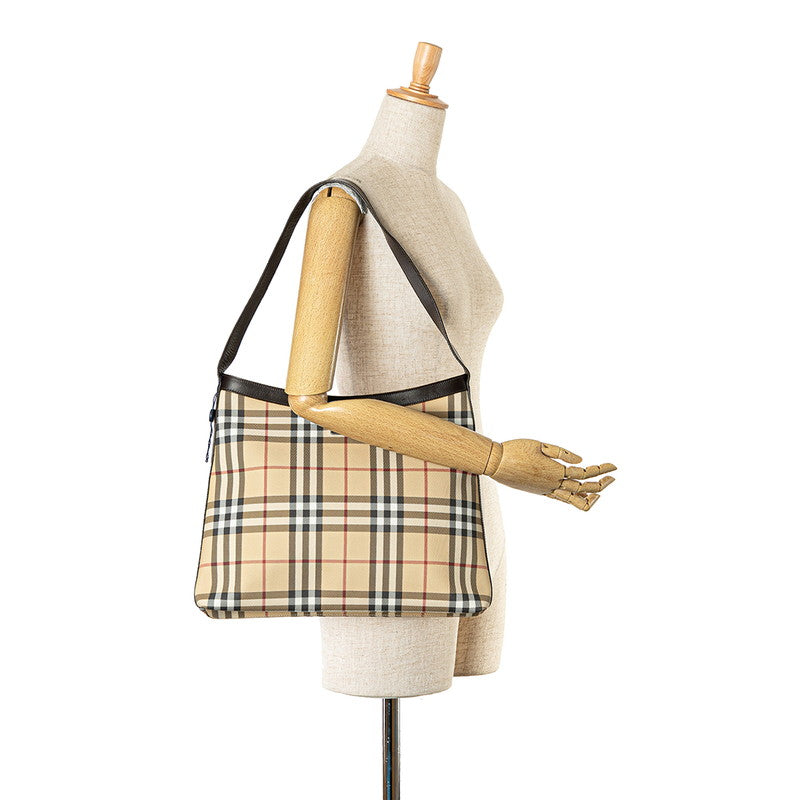 Burberry Nova Check PVC Leather Shoulder Bag