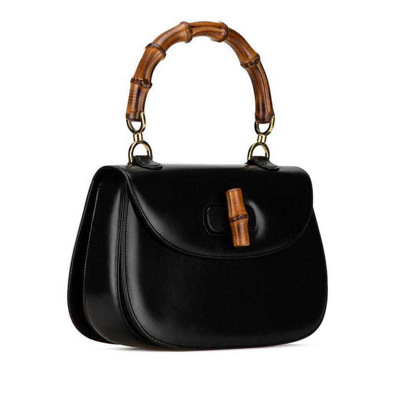 Gucci Bamboo Leather Handbag Black