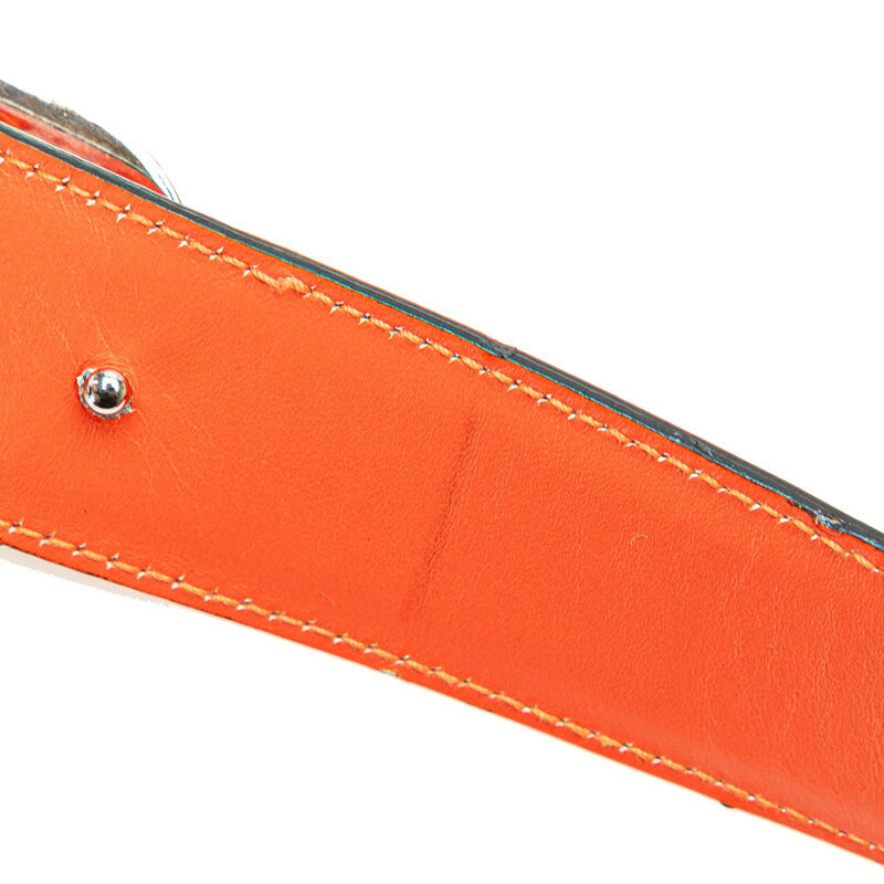 Gucci Leather G Buckle Belt Orange