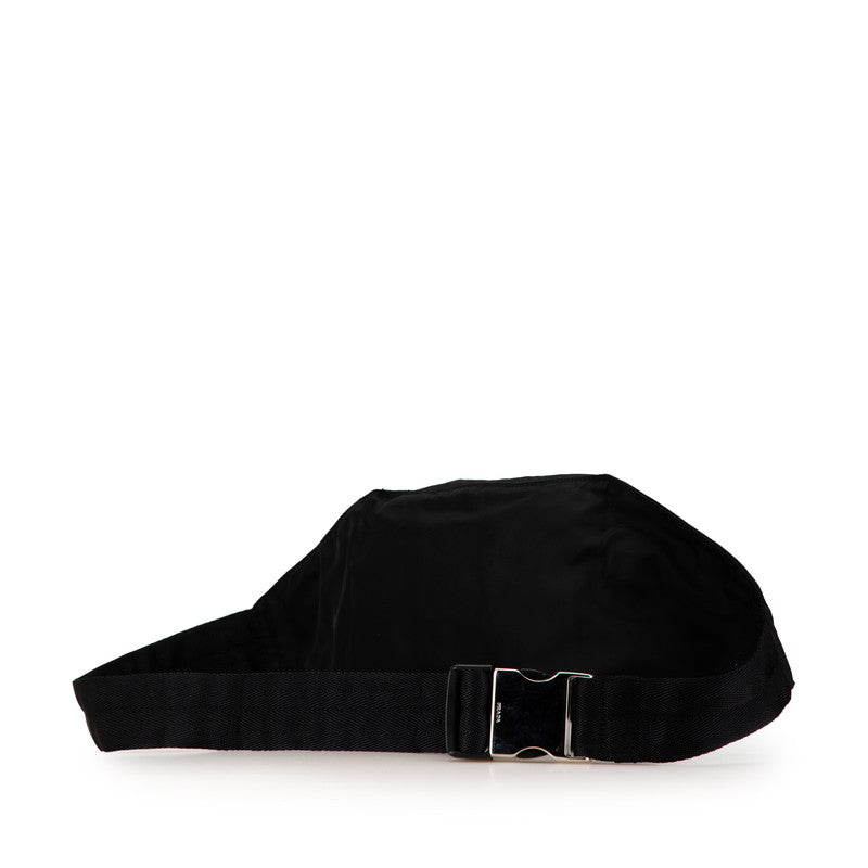 Prada Nylon Triangle Logo Waist Bag Black