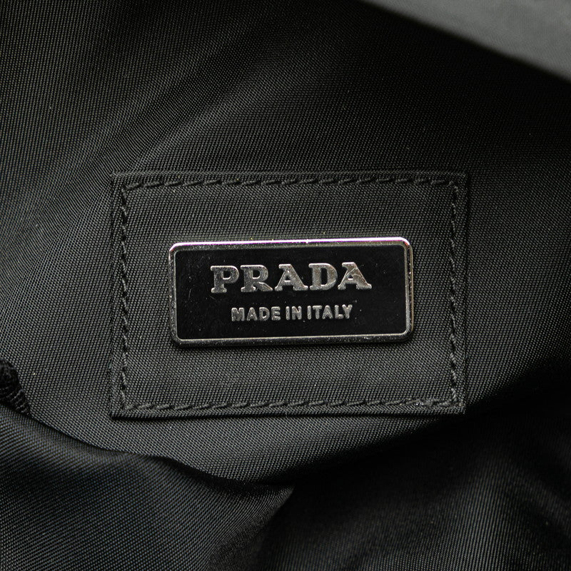 Prada Nylon Triangle Logo Waist Bag Black