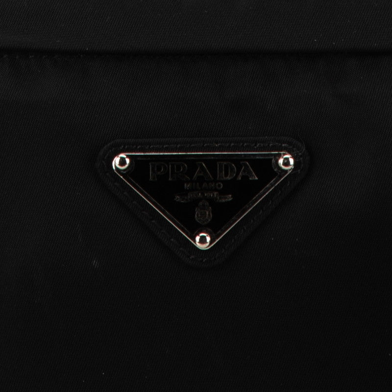 Prada Nylon Triangle Logo Waist Bag Black