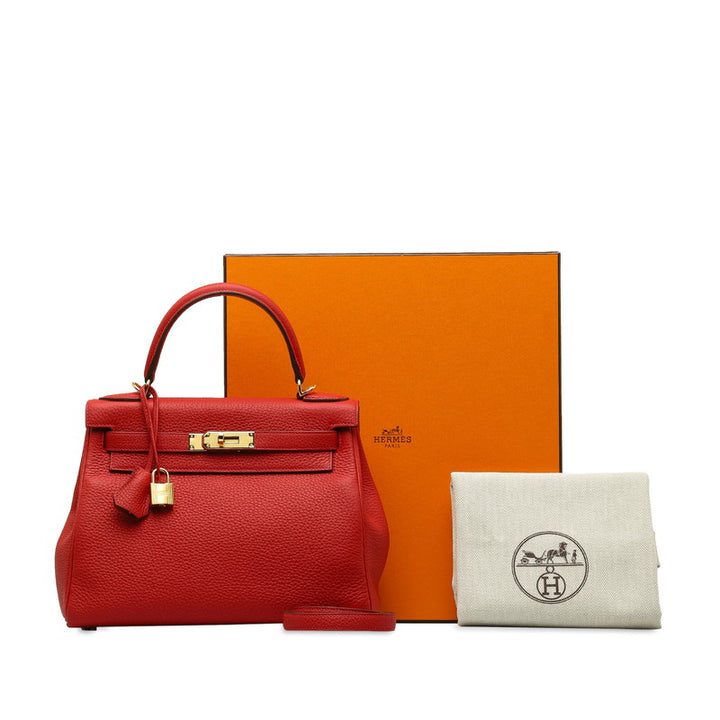 Hermes Kelly 28 Handbag 2WAY Rose Texas Clemence