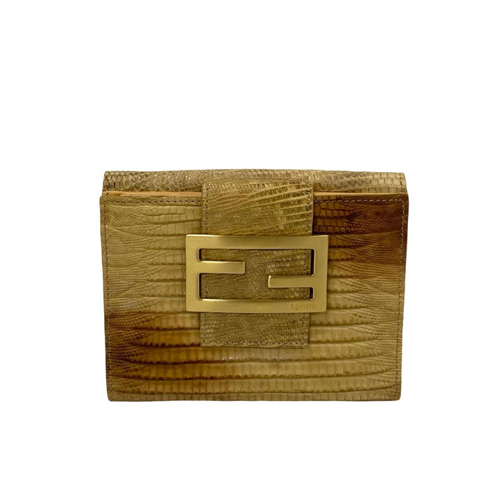 Fendi FF Zucca Logo Mini Wallet Leather Short Wallet 60918 in Very Good Condition