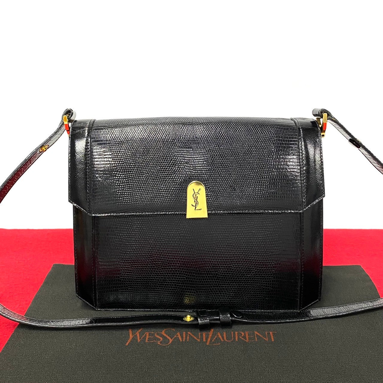 Yves Saint Laurent YSL Logo Leather Genuine Handbag Leather Shoulder Bag 73373 in Excellent condition
