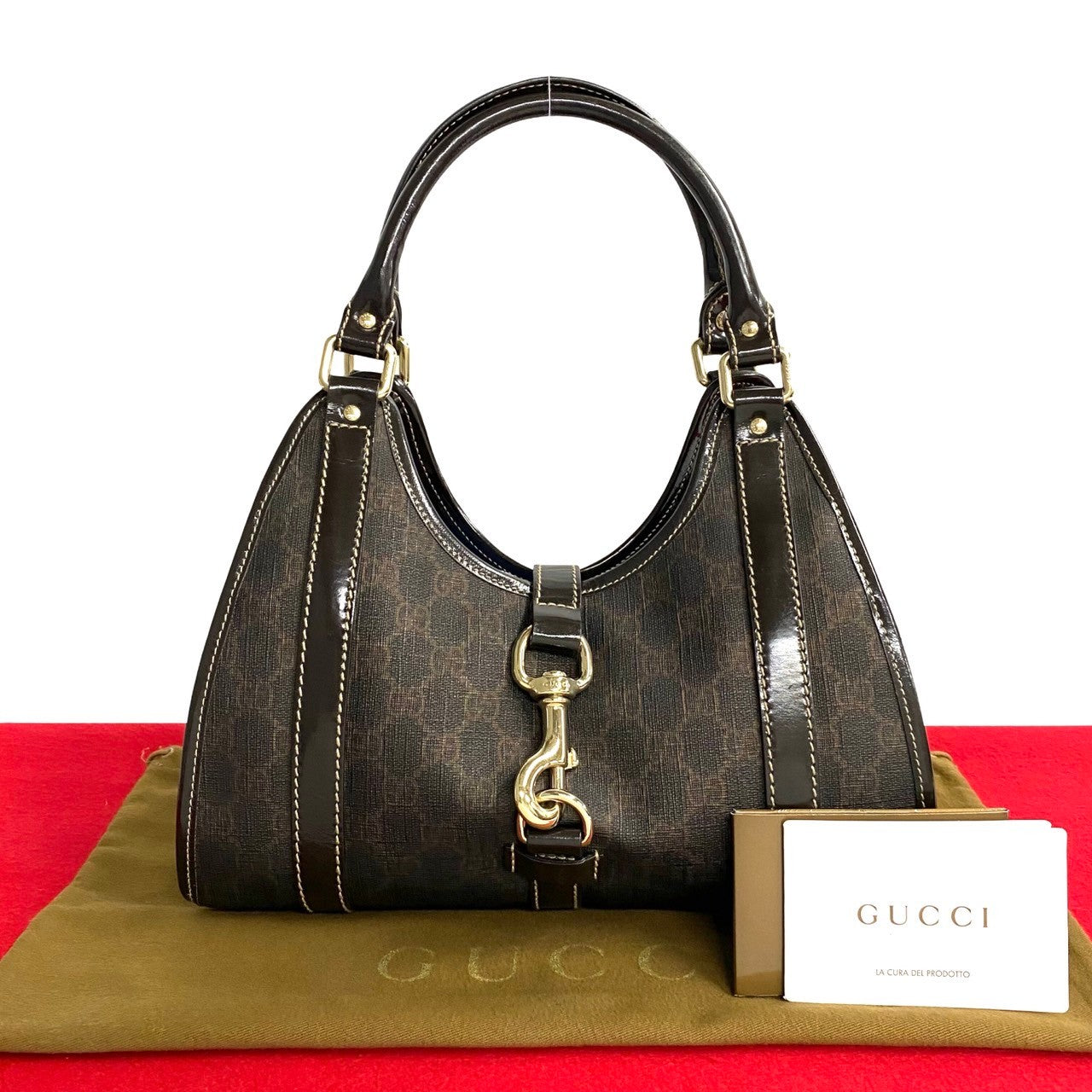 Gucci Gucci Gg Supreme Logo Leather Genuine Handbag Tote Bag Leather Tote Bag 203495 in Excellent condition