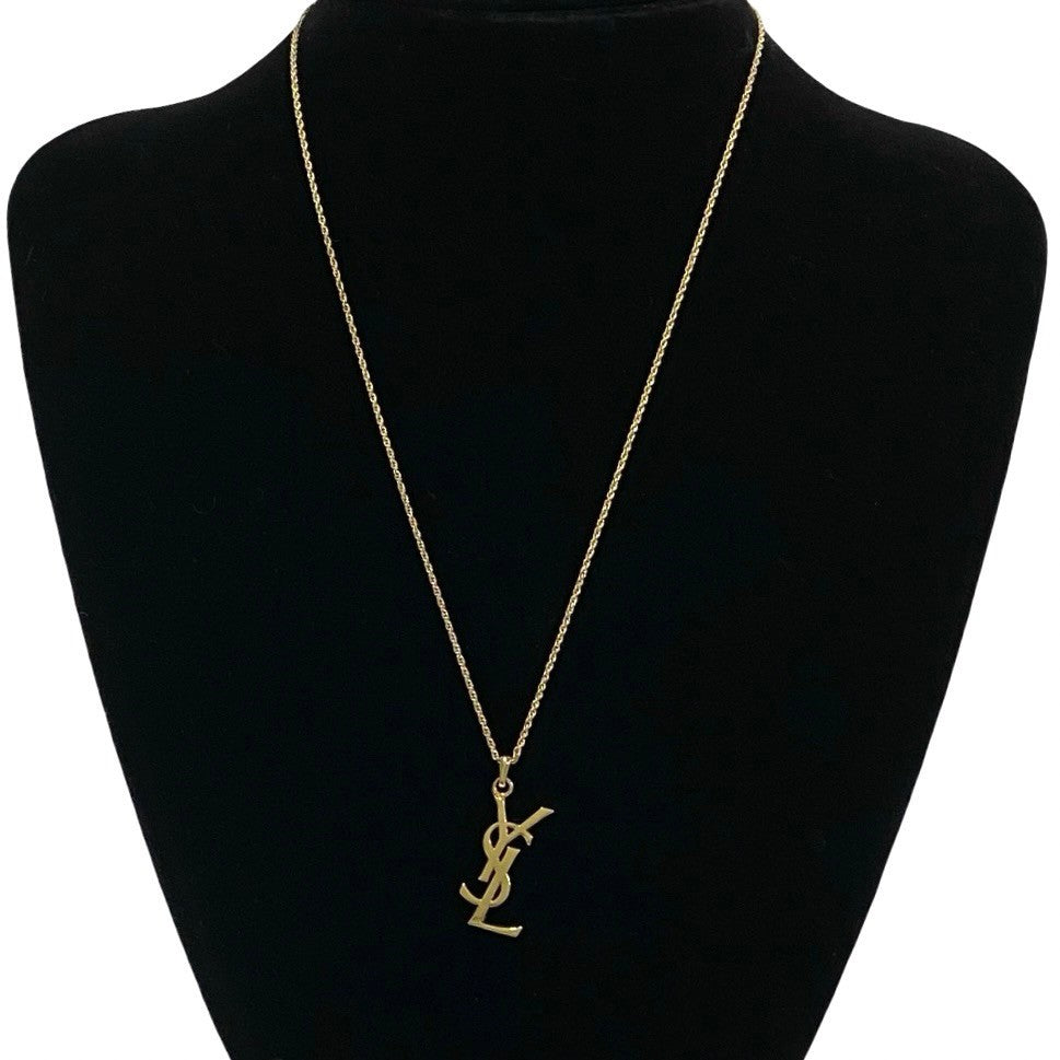 Yves Saint Laurent Logo Chain Necklace Metal Necklace in Very Good Condition