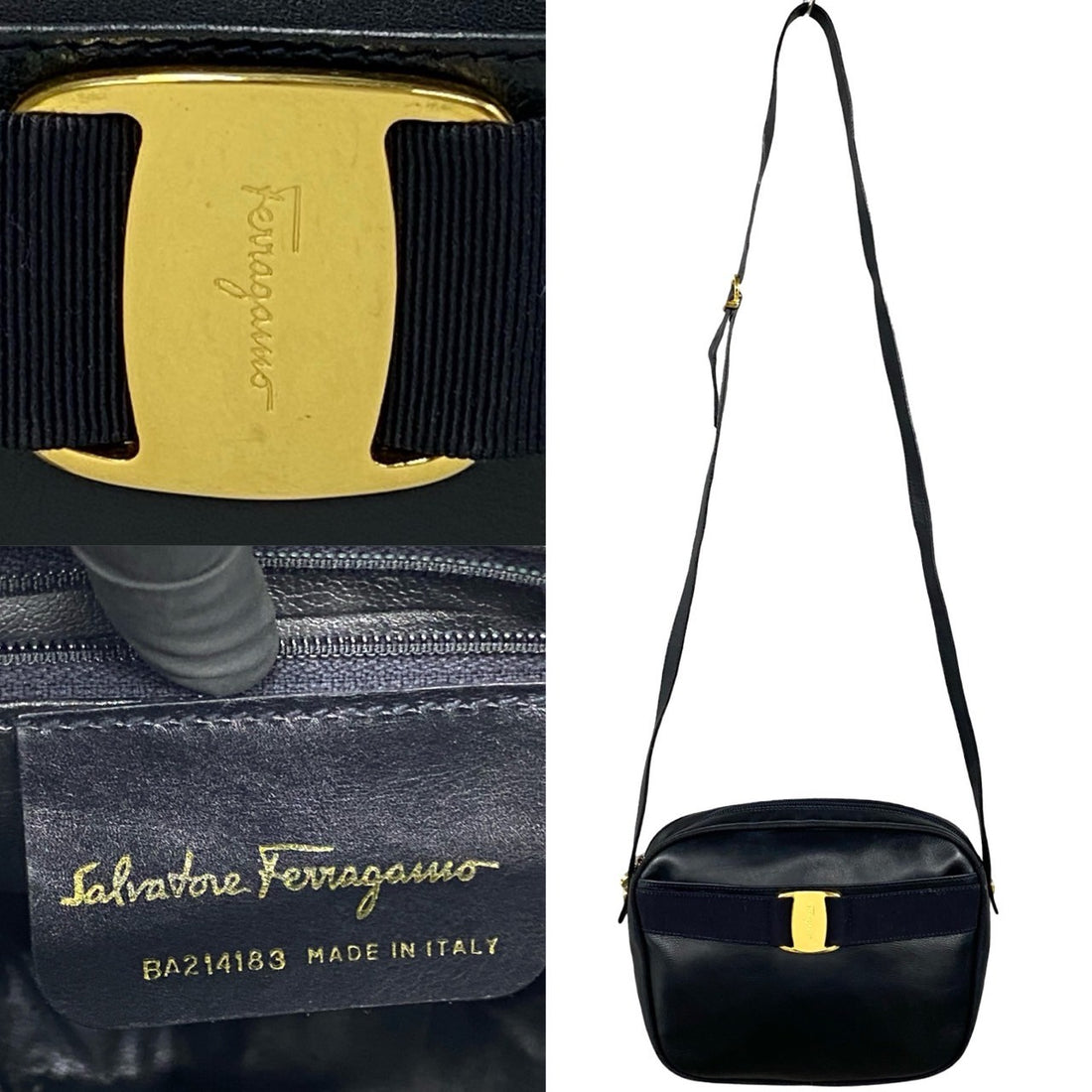 Salvatore Ferragamo Leather Vara Bow Crossbody Bag Leather Crossbody Bag BA-21 4183