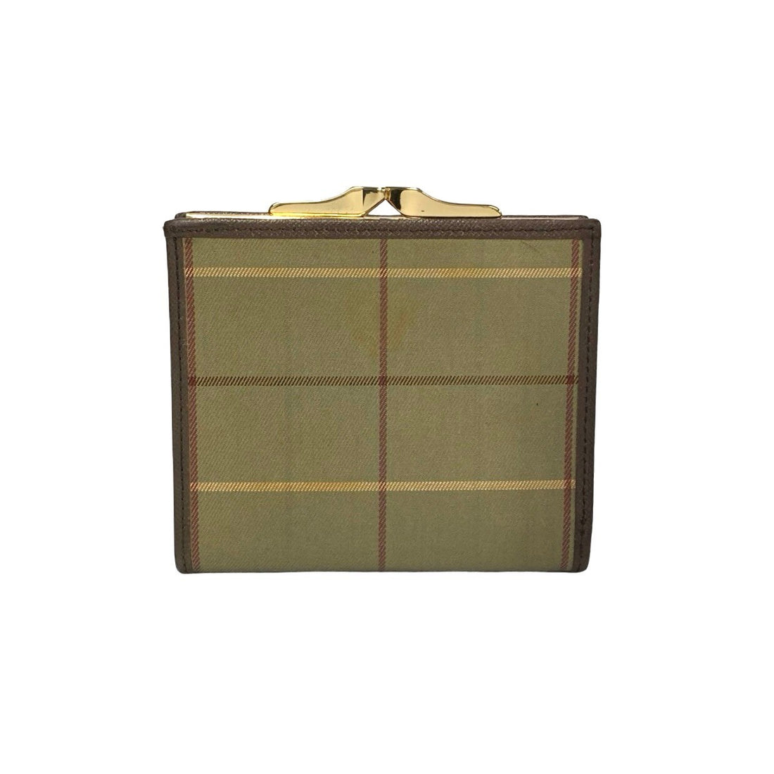 Burberry Canvas Check Clasp Wallet Canvas Short Wallet in Very Good Condition