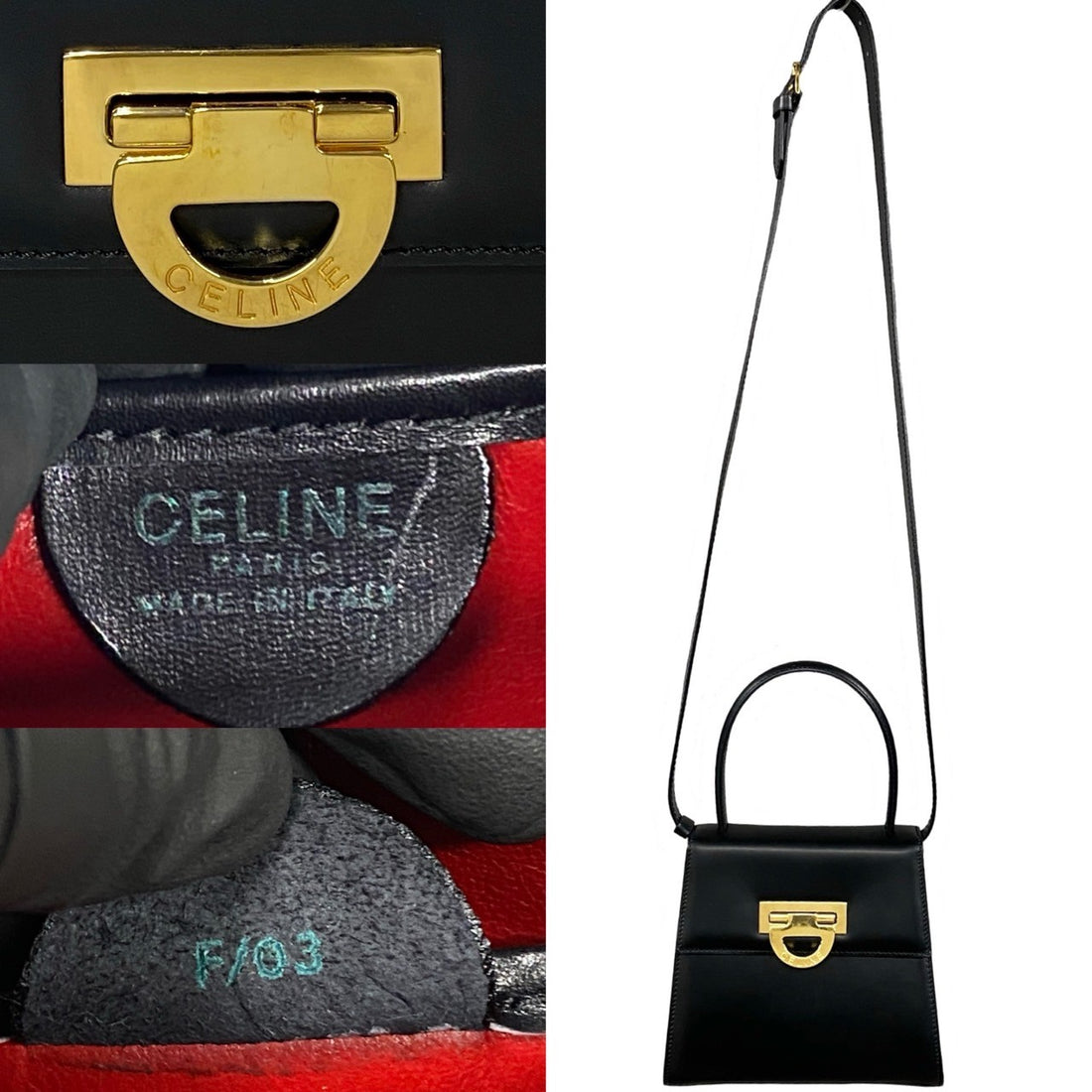 Celine Leather Gancini Top Handle Bag  Leather Crossbody Bag