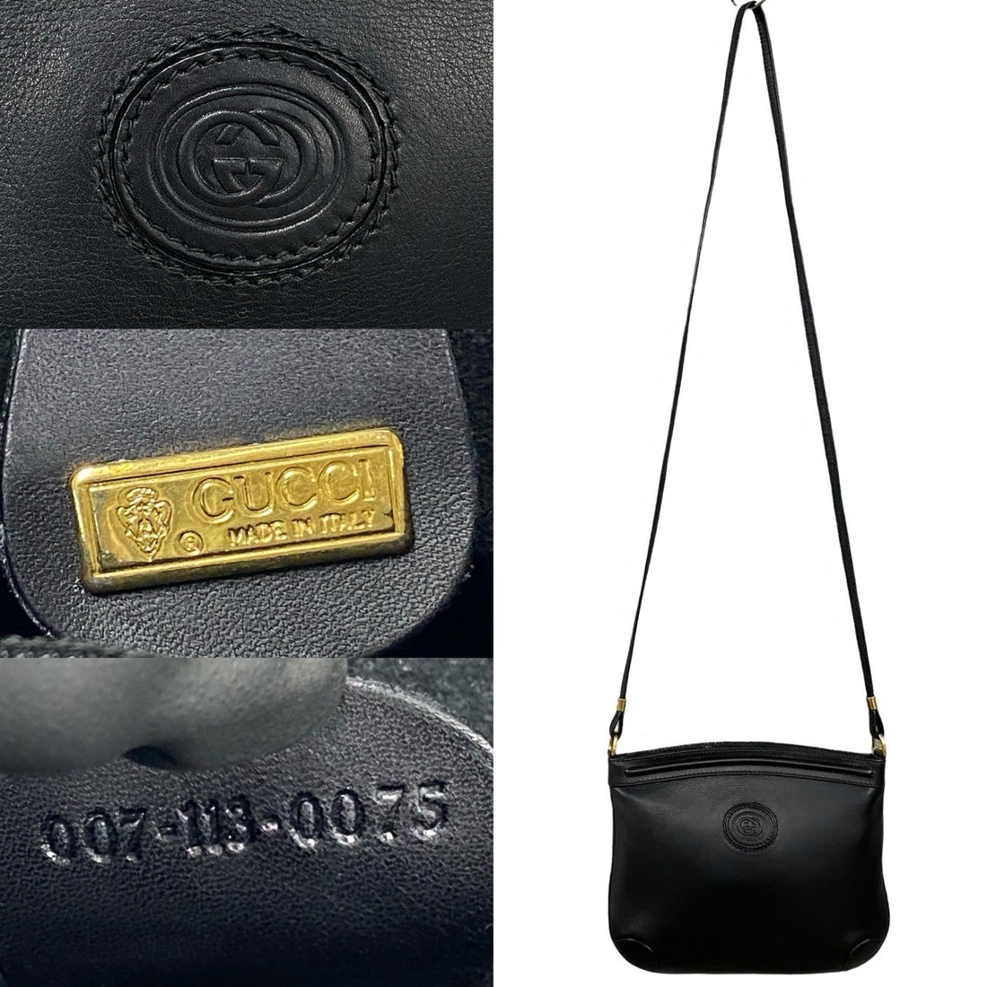 Gucci Vintage GG Logo Mini Shoulder Bag Leather Shoulder Bag 02329