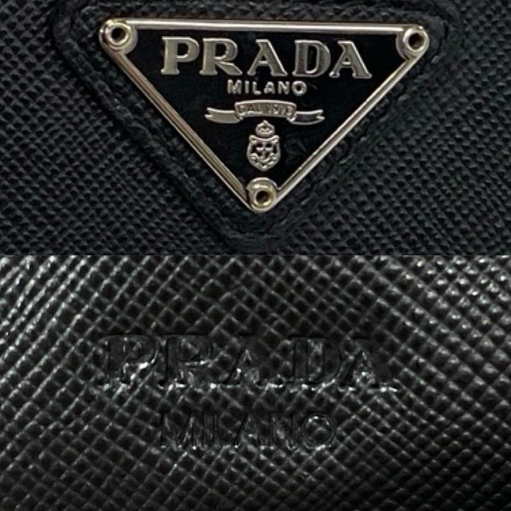 Prada Saffiano Trifold Wallet  Leather Short Wallet