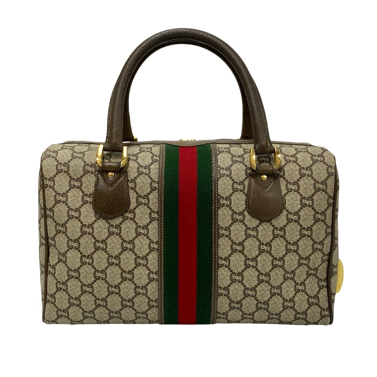 Gucci Vintage Mini Boston Bag Canvas Handbag 07010 in Very Good Condition