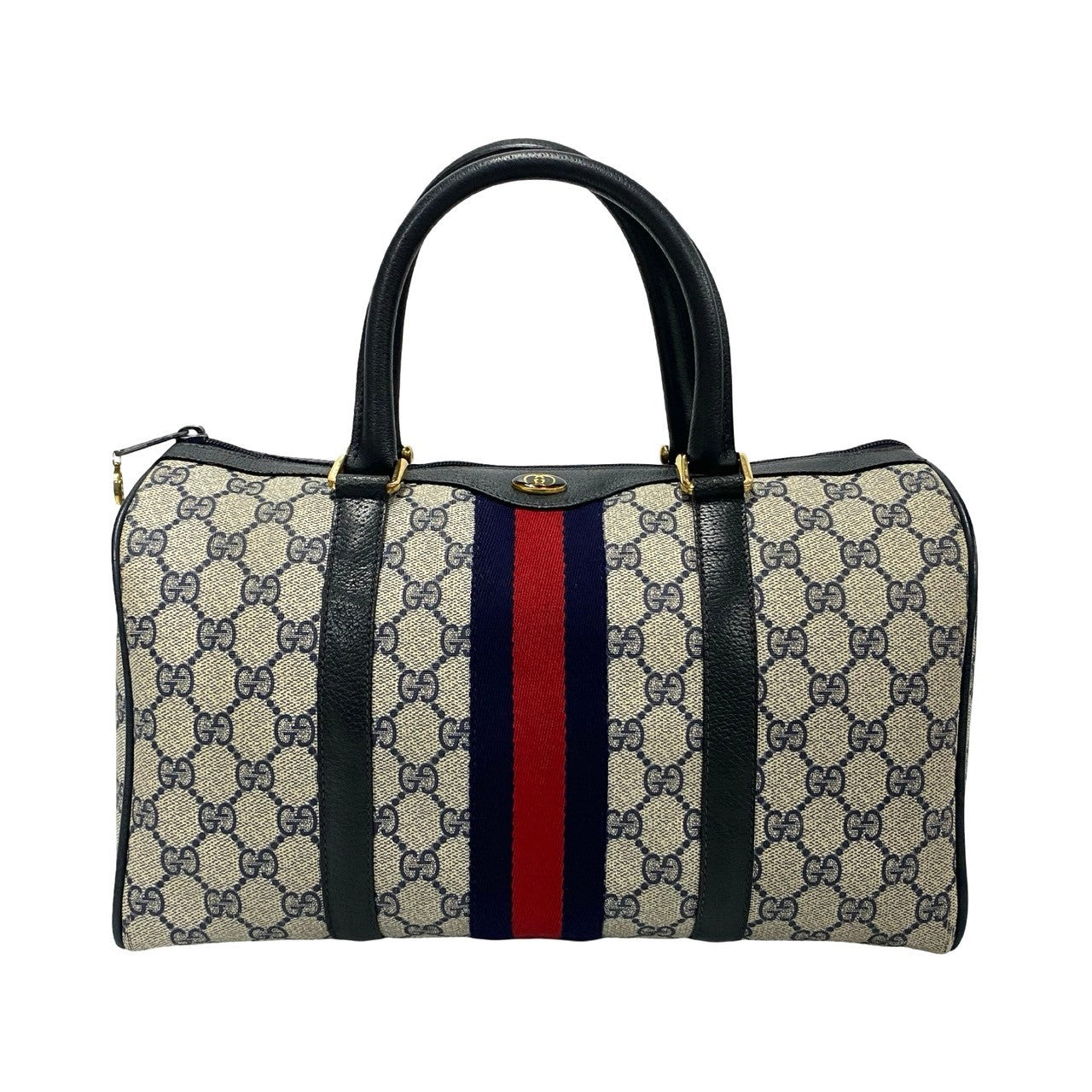 Gucci GG Web Boston Bag  Canvas Handbag in Very Good Condition