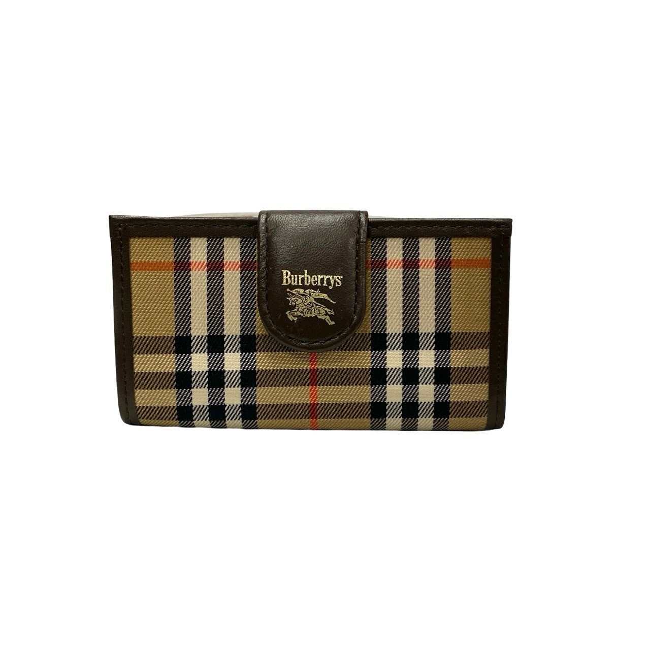 Burberry Leather Canvas Nova Check Logo Key Case